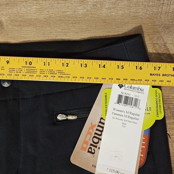 Columbia Softshell Pants Womens Medium Black Water Resistant Stretch SL8243 - Picture 11 of 14